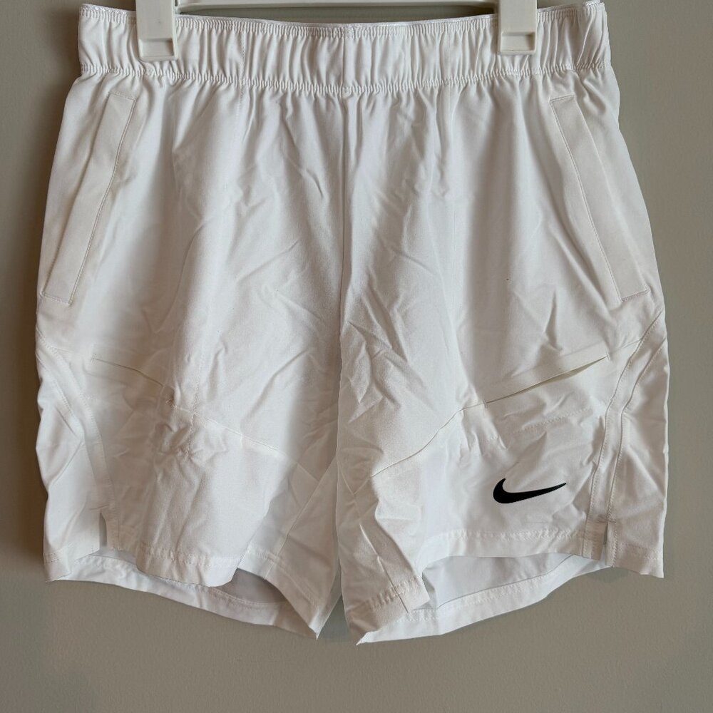 Nike FD5334-100 Mens Large Court 7" Shorts Tennis Pickleball Advantage White